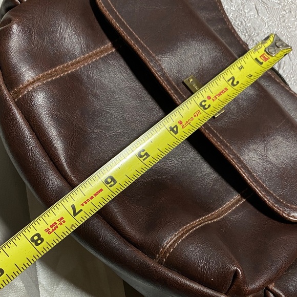 Connections Brown Vegan Leather Small Shoulder Bag - Picture 12 of 14